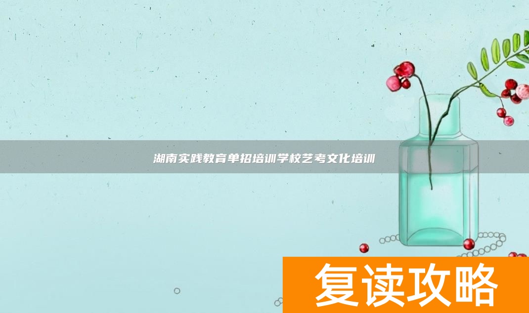 湖南实践教育单招培训学校艺考文化培训