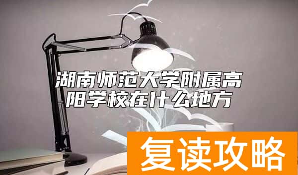 湖南师范大学附属高阳学校在什么地方